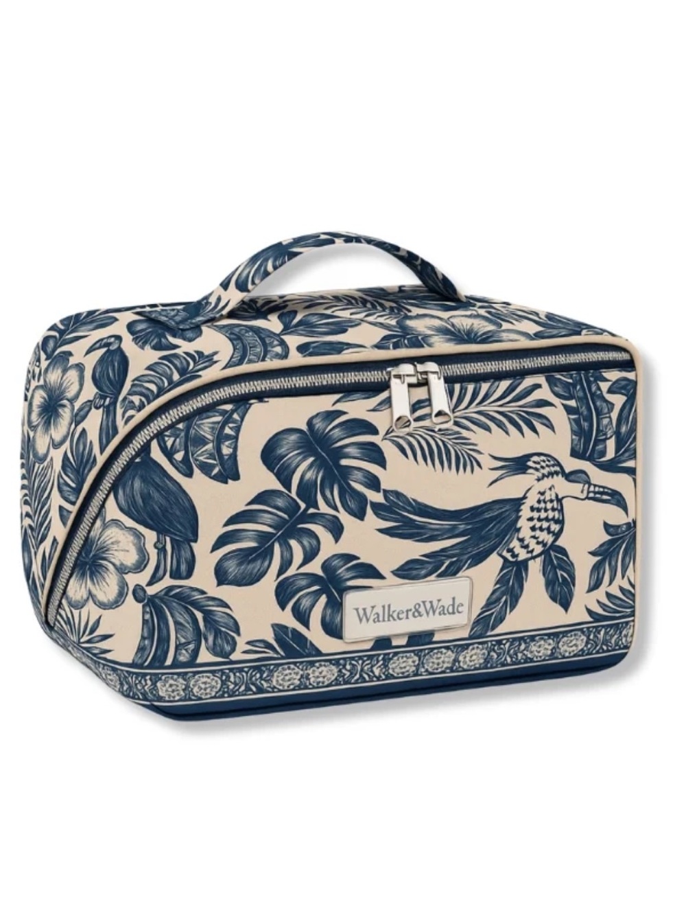 Blue Floral Travel Cosmetic Case